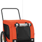 Tidyard Pet Bike Trailer Orange and Black Oxford Fabric and Iron Pet Bicycle Carrier, Animal Bike Stroller for Cat, Puppy, Dog, Outdoor, Travel Style B