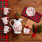 Red Toile Christmas Ceramic Mugs