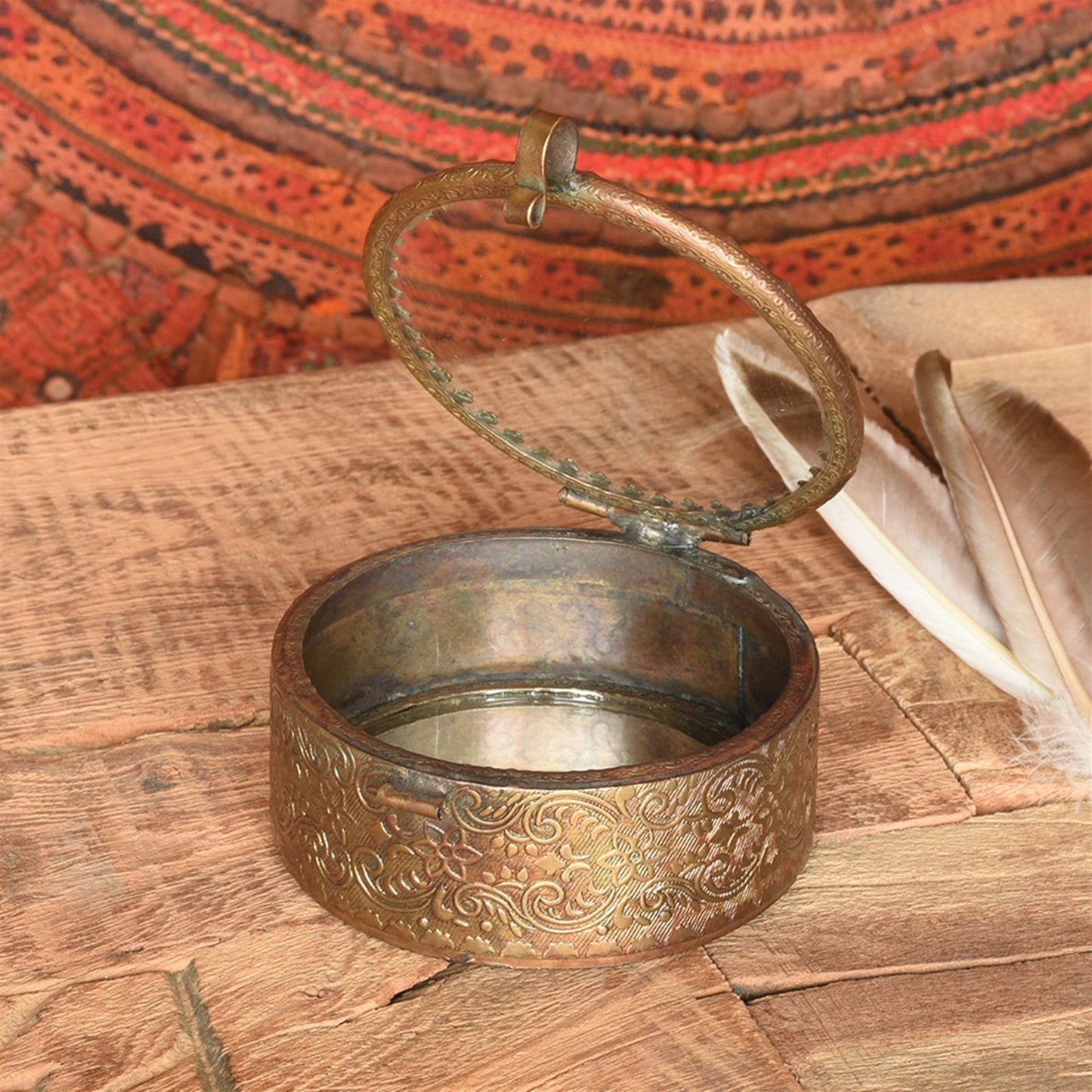 Mirrored Brass Trinket Boxes