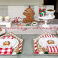 Red Toile Pedestal Ceramic Candy Dish