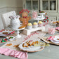 Red Toile Pedestal Ceramic Candy Dish