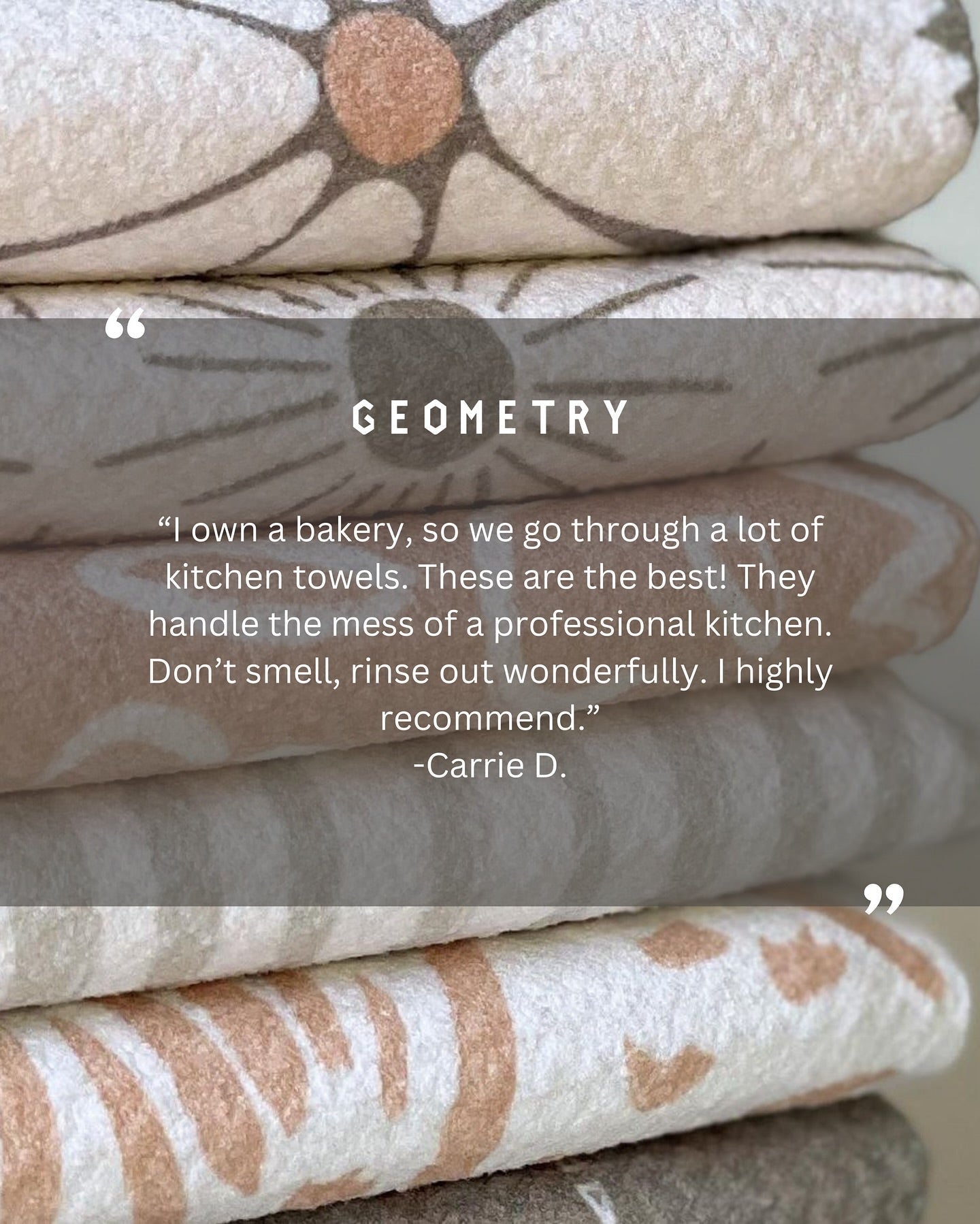 Evergreen Frost Geometry Tea Towel
