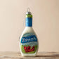 Hand-Painted Glass Ranch Dressing Bottle Ornament with Glitter