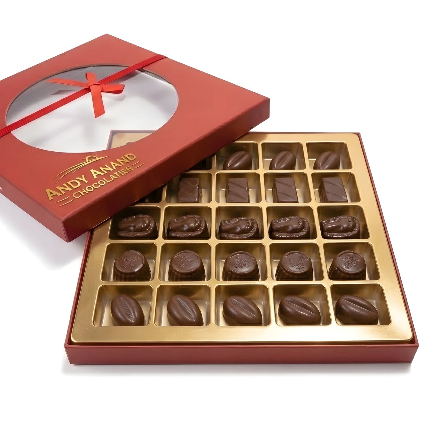 Andy Anand Sugar Free Vegan Belgian Dark Chocolate Truffles Gift Box, 25 pc – Handmade Gourmet Assorted Flavors, Perfect for Indulgence, Birthday & Holiday