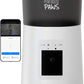 Smart HD Cat Feeder, 2 Way Audio + Voice Recording, Automatic Feeder for Dog with 1080p Night Vision Camera, WiFi App Controlled, Battery Backup, Anti Jam 6L Upto 15 Daily Meals, White Stainless