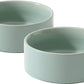 Ceramic Set of 2 Cat Bowls, Food and Water Bowls for Cats, Kitty, 2pcs Cat Dishes, Pet Feeder(5.1inch, 2 x Light Green Bowls)