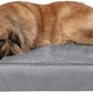 Furhaven Orthopedic Dog Bed for Large Dogs w/ Removable Bolsters & Washable Cover, For Dogs Up to 125 lbs - Plush & Suede Sofa - Gray, Jumbo Plus/XXL