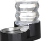 Sfozstra Automatic Gravity Dispenser for Cats: 4L Black Stainless Steel Water Bowl Feeder - Great for Family Homes and Outdoor Activities