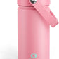 Insulated Water Bottle with Straw Stainless Steel Water Bottle, Leak-Proof, BPA-Free, Double Wall Vacuum Keeps Cold for 24 Hours for Sports, Travel, School (18 oz, Tulip)
