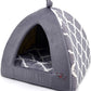 Pet Tent - Soft Bed for Dog and Cat by Best Pet Supplies - Gray Lattice, 19" x 19" x H:19"