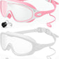 Rantizon Swim Goggles 2 Pack, Wide View Anti Fog&UV Swimming Goggles for Audlt, No Leaking Swim Glasses for Men Women Kids