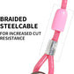Dog tie Out Cable, 10/20/25/30/50/70/100 feet, Suitable for Dogs up to 350 pounds, Dog Cable with Swivel Buckle, Lightweight, Non-Winding, for Outdoor Camping, Yard Dog Cable (Pink, 100FT)