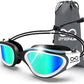 Swim Goggles, Polarized Adult Swimming Goggles Bungee Strap No Hair Pulling Anti-fog Pool Goggles for Men Women