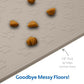 MIGHTY MONKEY 100% Waterproof Dog Food Mat, Raised Edges Silicone Pet Feeding Placemat for Cat, Dogs, Pet Bowls, High Lipped Tray Prevents Water Spills, Food on Floor, Dishwasher Safe, 18x12, Beige