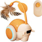 SlowTon Cat Interactive Toy for Indoor Cats - Remote Control Automatic Smart Moving Cat Toys with 2 Modes, Rechargeable Kitten Feather Toys for All Breeds of Bored Cats(Orange)
