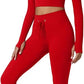 QINSEN Workout Sets for Women 2 Piece Seamless Long Sleeve Crop Tops Ribbed High Waist Leggings