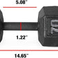 WF Athletic Supply Cast Iron Solid Hexagon Gray/Black Dumbbells, Strength Training Free Weights Set of 2 for Women and Men, Hand Weights Sold by Pairs, Multi-Select Size Options Available