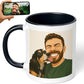 Personalized Coffee Mug, Custom Drawing Portrait Gift, Funny Customized Coffee Gift for Men & Women, Custom Mugs with Pictures, Black 11oz Father's Day Mug