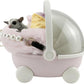 Sugar Glider Carrier Cage with Warm Nest, Cushion, Mat and Safe Lock, Portable Cages with Chain, Small Animals Travel Carrier Plastic Breathable Outgoing Box for Hamsters (Pink)