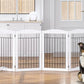 Spirich Free Standing Foldable Wire Pet Gate for Dogs, 80 inches Extra Wide, 30 inches Tall 4 Panels Dog Gate for the House, Doorway, Stairs, Pet Puppy Safety Fence,Set of Support Feet Included, White