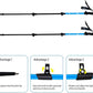 Hiking Trekking Poles, 2 Pack Anti Shock, Adjustable, Collapsible Hiking Poles for Trekking or Walking, Lightweight Aluminum Sticks for Children