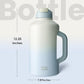 BOTTLE BOTTLE Insulated Water Bottle 64 oz with Straw and Dual-use Lid Stainless Steel Water Bottle with Handle Vacuum for Workout and Sports gray blue