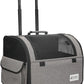 Dog Travel Bag with Removable Rolling Wheels, Airline Approved Pet Carrier, Foldable Cat Bag with Breathable Mesh, Pet Stroller(Grey)