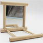 Bird Mirror with Swing and Perch for Parakeets Cockatiels Lovebirds Finches - Wooden Interactive Hanging Cage Toy, 3.7 x 3.5 x 3.5 Inch, 1 Pack