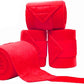 Horse Polo Leg Wraps Soft Fleece Wraps Equestrian Leg Bandage 4-Pack (Cob(8.2ft), Red)