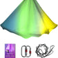 Aerial Yoga Hammock L:5M W:2.8M 5.5 Yards Aerial Pilates Silk Yoga Swing Set with 2000 Ibs Load Include Daisy Chain, Pose Guide