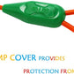 Petest 15ft Tie-Out Cable with Crimp Cover for Medium Dogs Up to 60 Pounds DarkGreen & Orange
