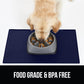 GORILLA GRIP 100% Waterproof Raised Edge BPA Free Silicone Pet Feeding Mat, Dog Cat Food Mats Contain Spills Protects Floors, Placemats for Cats and Dogs Water Bowl, Pets Accessories 28x18 Navy