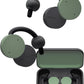 nwm DOTS Wireless On-Ear Speakers (Open Ear Earphones) Sound Leakage suppressed (PSZ Technology - Bone Conduction Alternative) with Optimal Microphone Function Designed in Japan | Moss Green