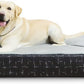 Laifug Orthopedic Memory Foam Extra Large Dog Bed with Pillow and Durable Water Proof Liner & Removable Washable Cover & Smart Design (Jumbo (50"x36"x10"), Black Grid Gray)