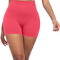 CHRLEISURE Women's 4 Packs Workout Gym Shorts, High Waisted Butt Lifting Scrunch Butt Seamless Booty Shorts