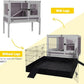 Aivituvin Wooden Guinea Pig Cages Indoor with Removable Stand, Anti Chewing Rabbit Hutch with Ramp and Wire Mesh, 2 Story Small Animals House Habitat with Pull Out Tray (Gray&Purple)