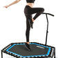 ONETWOFIT 48" Silent Mini Trampoline with Adjustable Handle Bar Fitness Trampoline Bungee Rebounder Jumping Cardio Trainer Workout for Adults