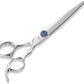 7'' Dog Grooming Scissors CNC 440C Blades Sharp and Durable Polished Straight Dog Shears with Blue Diamond Adustable Screws Easy to Use for Groomer and Home User