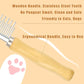 Dog Cat Grooming Comb with Wooden Handle Stainless Steel Teeth, Pet Grooming Supplies Accessories for Hairy Pets (Dual Teeth)
