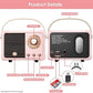 Retro Bluetooth Speaker, Wireless Vintage Small Speaker, Hands-Free Call,400mA Battery,TF Card,Aux Line, Portable Speaker for iOS Android Smartphone Home Office Gift Ideas Pink