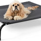 Cooling Elevated Dog Bed with Non-Slip Floor Protectors & Breathable Mesh, Raised Indoor & Outdoor Dog Cot Hammock, 41" L x 32" W x 8" Th, Medium, Grey