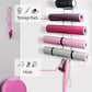 MRZZATA 5-Tiers Yoga Mat Holder Wall Mount, Metal Storage Rack for Mats/Wheels, Foam Roller and Block, Wall Rack with 3-Hooks for Hanging Stretching Strap, Resistance Bands, Yoga Accessories