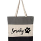 Custom Dog Tote Bag Personalized Dog Mom Gift Dog Toys Totes Pet Gift Custom Pet Bag Gift For Dog Mom Dog Lover Bag (15"L x 15"H x 3"D, Tri-Color Grey)