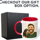 Personalized Coffee Mug, Custom Drawing Portrait Gift, Funny Customized Coffee Gift for Men & Women, Custom Mugs with Pictures, Red 11oz Customized Ceramic Tea Cup