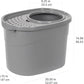 Amazon Basics Large Cat Litter Box with High Sides, Top Entry, Includes Scoop, 20.5 x 14.75 x 14.38 inches, Grey