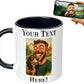 Personalized Coffee Mug, Custom Photo Caricature Gift, Funny Customized Coffee Gift for Men & Women, Custom Mugs with Pictures, Black 11oz Customized Fathers Day Mug