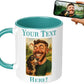 Personalized Coffee Mug, Custom Photo Caricature Gift, Funny Customized Coffee Gift for Men & Women, Custom Mugs with Pictures, Teal 11oz Customized Ceramic Tea Cup