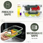 10 Packs 30 oz Glass Meal Prep Containers,Glass Food Storage Containers with Lids,Airtight Lunch Bento Boxes,Microwave,Freezer and Dishwasher,Gray