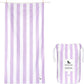 Dock & Bay Beach Towel - Quick Dry, Sand Free - Compact, Lightweight - 100% Recycled - Includes Bag - Cabana Light - Lombok Lilac - Extra Large (200x90cm, 78x35)