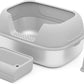 Stainless Steel Sifting Litter Box with Lid, Metal Litter Pan Tray with Scoop for Big Cats & Multi Cat, Extra Large Cats Litterbox Odor Control, Easy Clean (with Enclosure & Step, X-Large)